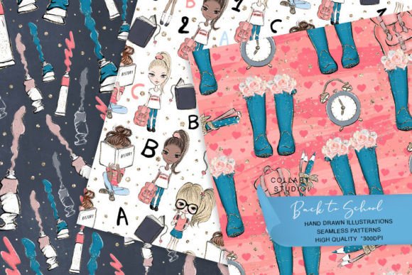 Back to School Digital Papers, Patterns for Creative Workflow
