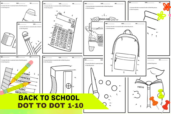 Back to School Dot to Dot Activities