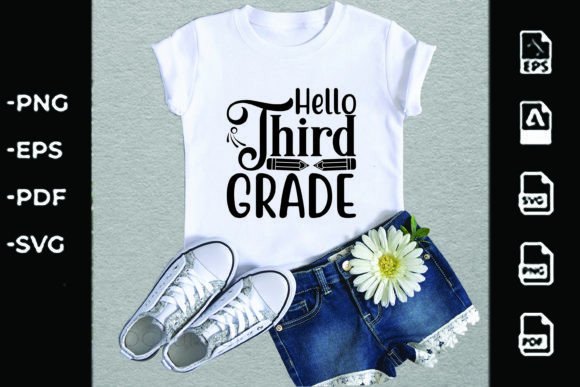Back to School SVG Design, Hello Third Grade