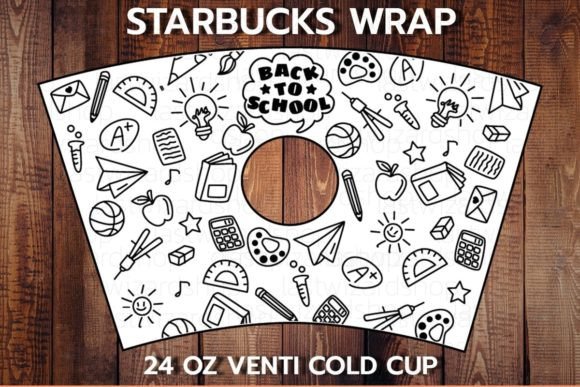 Back to School Wrap for Venti Cold Cup SVG